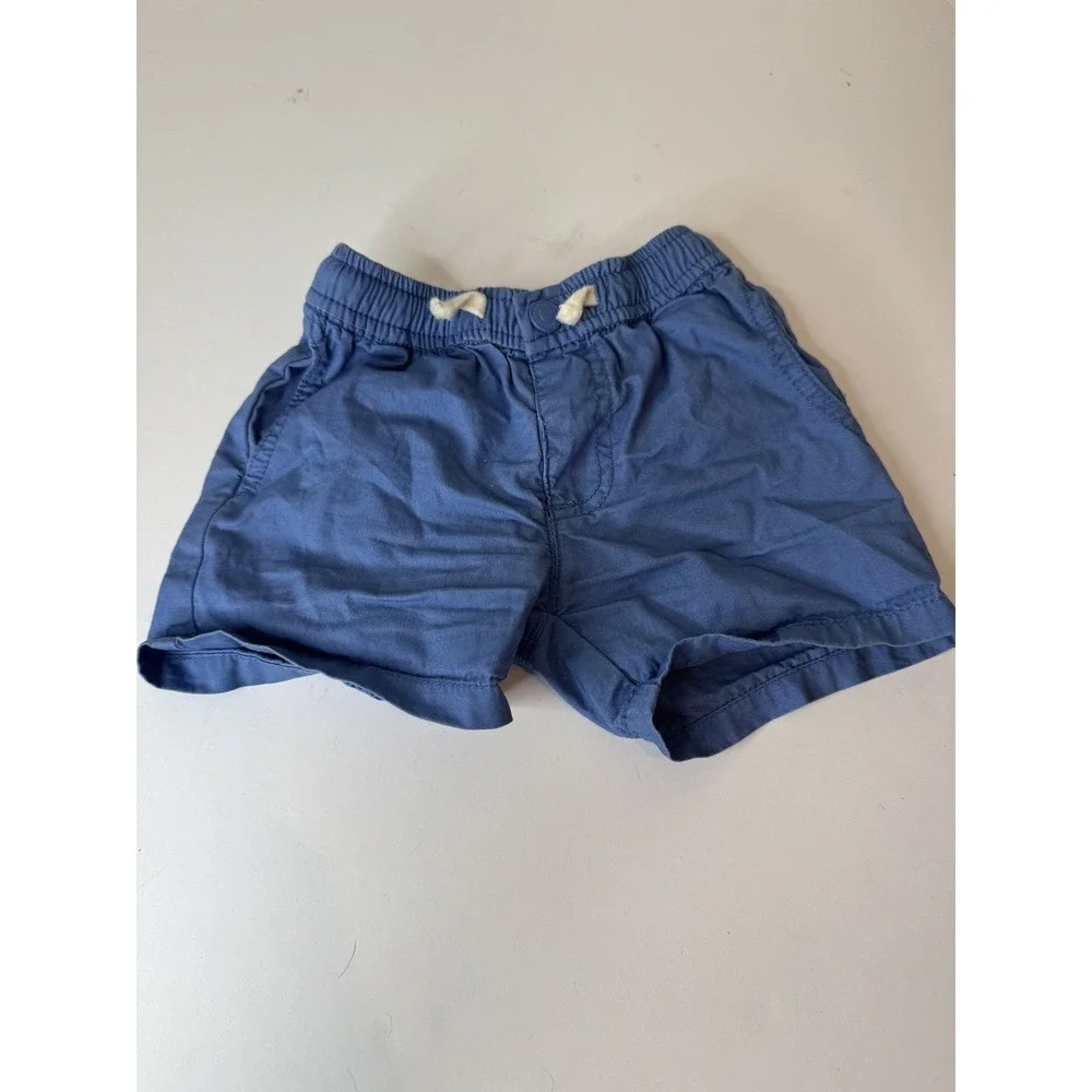 Zara Baby Boys Blue Shorts Size 3-6 Months Cotton Elastic Waist Summer‎ Outfit